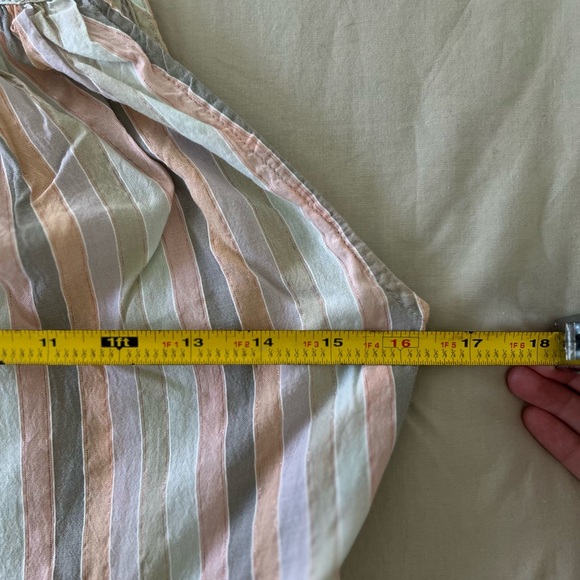 Lucky Brand Pastel Stripe Dress Multi Tiered Drawstring Neck Womens - Picture 7 of 10